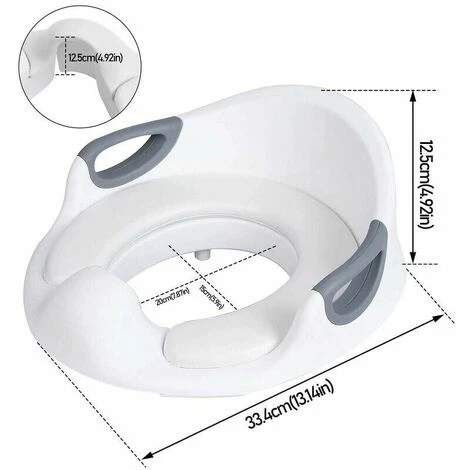 Hengda Children's Toilet Seat With Brush Toilet Seat Child Toilet Seat With Toilet Accessory - White - Image 2