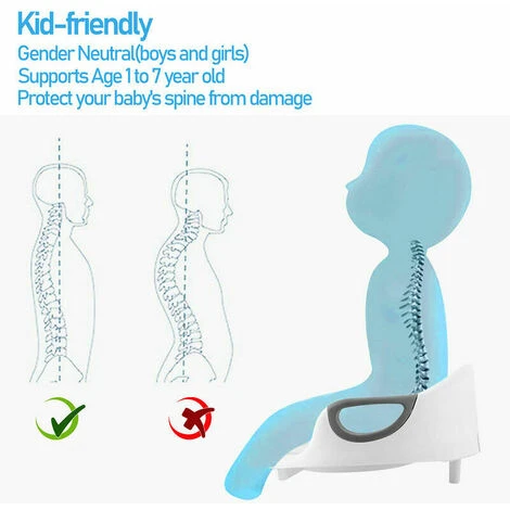 Hengda Children's Toilet Seat With Brush Toilet Seat Child Toilet Seat With Toilet Accessory - White - Image 3