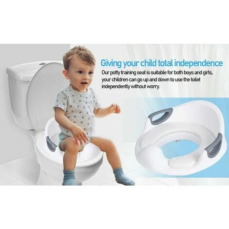 Hengda Children's Toilet Seat With Brush Toilet Seat Child Toilet Seat With Toilet Accessory - White - Image 4