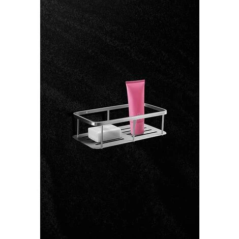 Exclusive Stainless Steel Shower Caddy - Bathroom Tub Shelf Shower Tray Wall Mounted Corner Shelf Bracket (Stainless Steel, 1 Tier) - Image 4