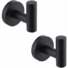 Wall Mounted Towel Hook Bathroom Robe Hooks Matte Black SUS304 Stainless Steel Coat Rack Rack Towel Rack Storage 2 Pieces