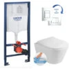 Grohe Toilet Set Rapid SL Support Frame + Lucco Avva Rimless Bowl + Softclose Seat + Chrome Plate (RapidSL-Avva-1A)