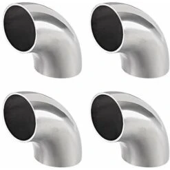 304 Stainless Steel Pipe Fitting 90 Elbow Butt Weld Outer Diameter 38mm, 1-1/2 -4pcs