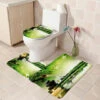 Bath Mat Set 3 Set Bamboo Stone Floral Pattern Toilet Contour Mat Non-slip Room Mat Soft And Comfortable Washable