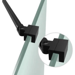 Heilmetz Support Bar Shower Wall Stabilization Bar, With Angle Flexible 180° Rotatable, Support Bar For Shower Doors -Universally Usable For 6-8mm Glass Thickness, Black (500mm)