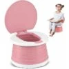 One Piece Infant Potty Potty Baby Child Potty Portable Foldable Potty Kids Travel Toilet Learning Cleaning Kids Boys Girls Car Potty Indoor Outdoor Park Camping (Pink)