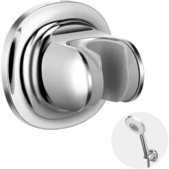 Self Adhesive Shower Head Holder, Universal Adjustable Angle Hand Shower Holder, Wall Mounted For Bathroom, ABS Chrome