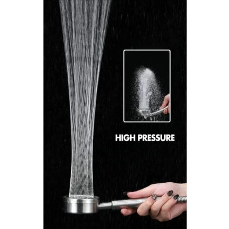 304 Stainless Steel High Pressure Shower Head, Water Saving Bathroom Shower Head Easy Installation - Waist Shaped Spray Method - Image 2