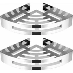 Orchid-Bathroom Shower Shelf Rustproof Corner Shower Storage 304 Stainless Steel (Triangle, 2 Packs)